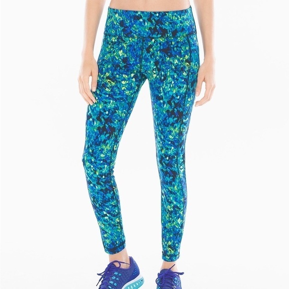 Soma Sport‎ Vibrant Viridian Blue Green Soft Athletic Workout Yoga 7/8 Leggings - Picture 9 of 9